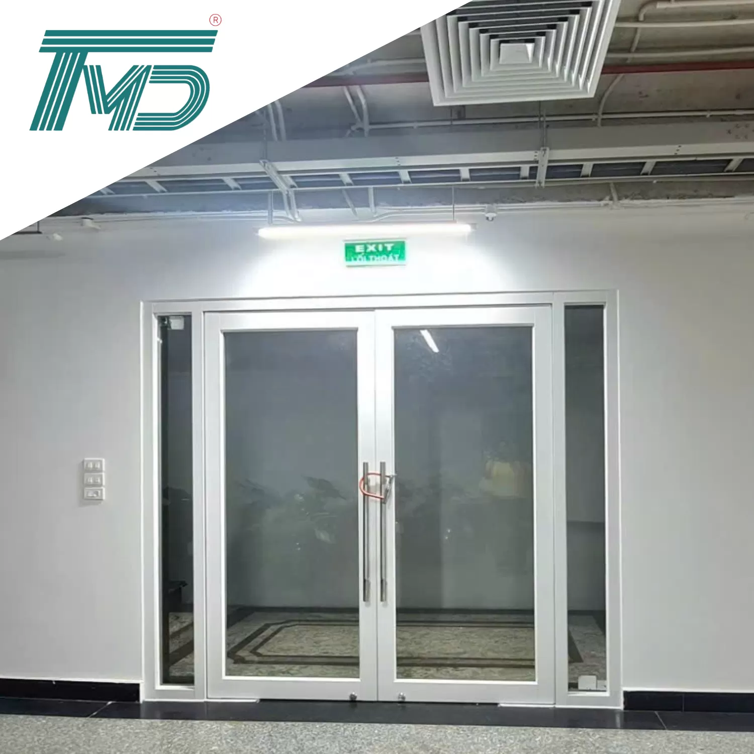 CỬA KÍNH CHỐNG CHÁY 2 CÁNH MỞ 1 CHIỀU EI15 - EI90