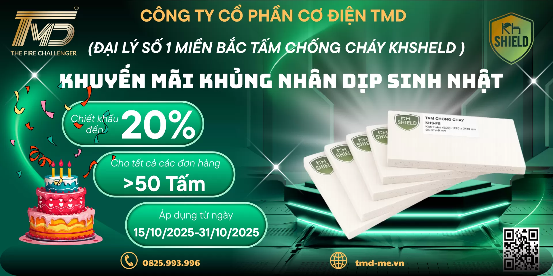 CHƯƠNG TRÌNH KHUYẾN MÃI ĐẶC BIỆT MỪNG SINH NHẬT CÔNG TY CỔ PHẦN CƠ ĐIỆN TMD